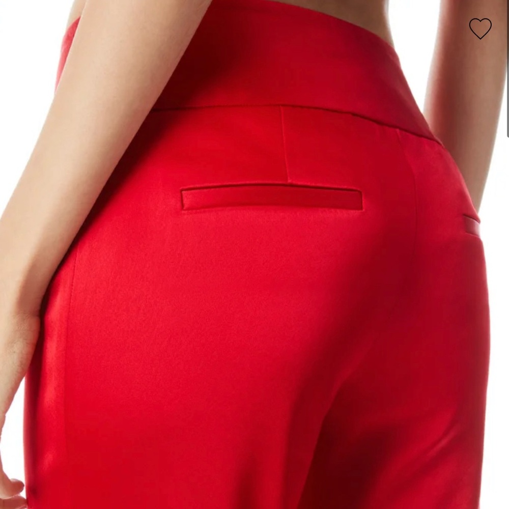 Alice + Olivia boot cut satin pant in red